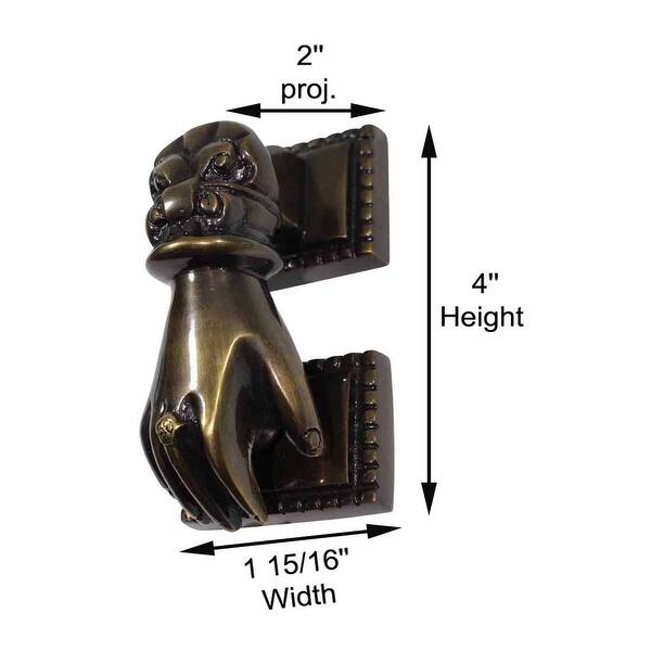 Door Knockers for Front Door 4" Antique Brass Ladies Hand Shaped Door